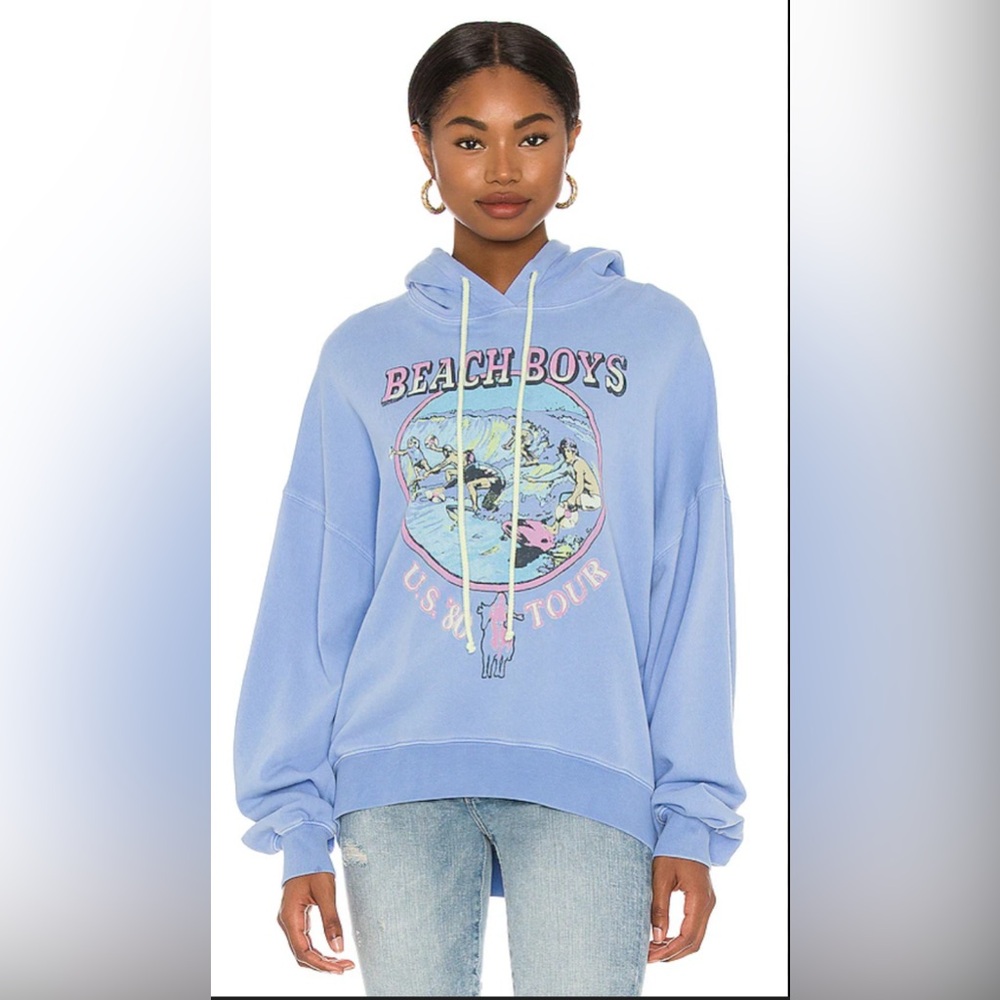 DAYDREAMER Beach Boys Hoodie in Periwinkle Blue Size Medium